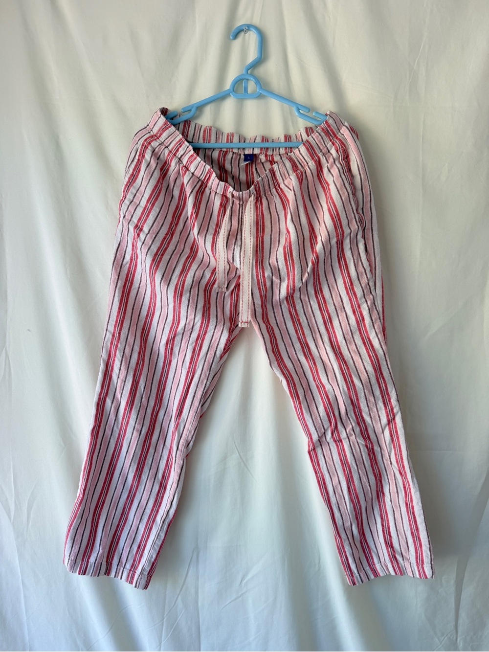 Cotton Red Striped Lightweight Lounge Pants